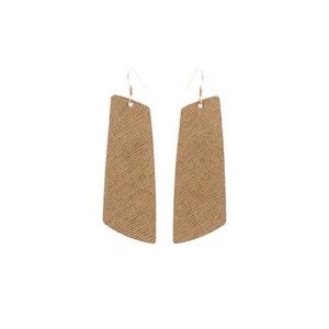 Nickel & Suede Antique Brass Leather Gem Earrings